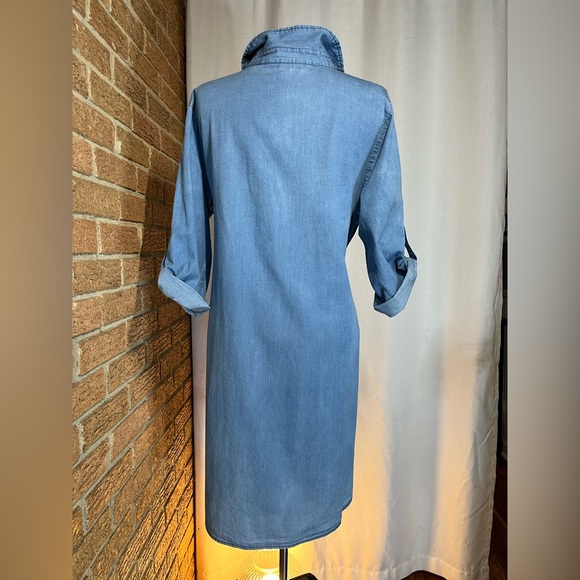 Speed Control Chambray denim shirt dress with waist tie- XL - Picture 9 of 16